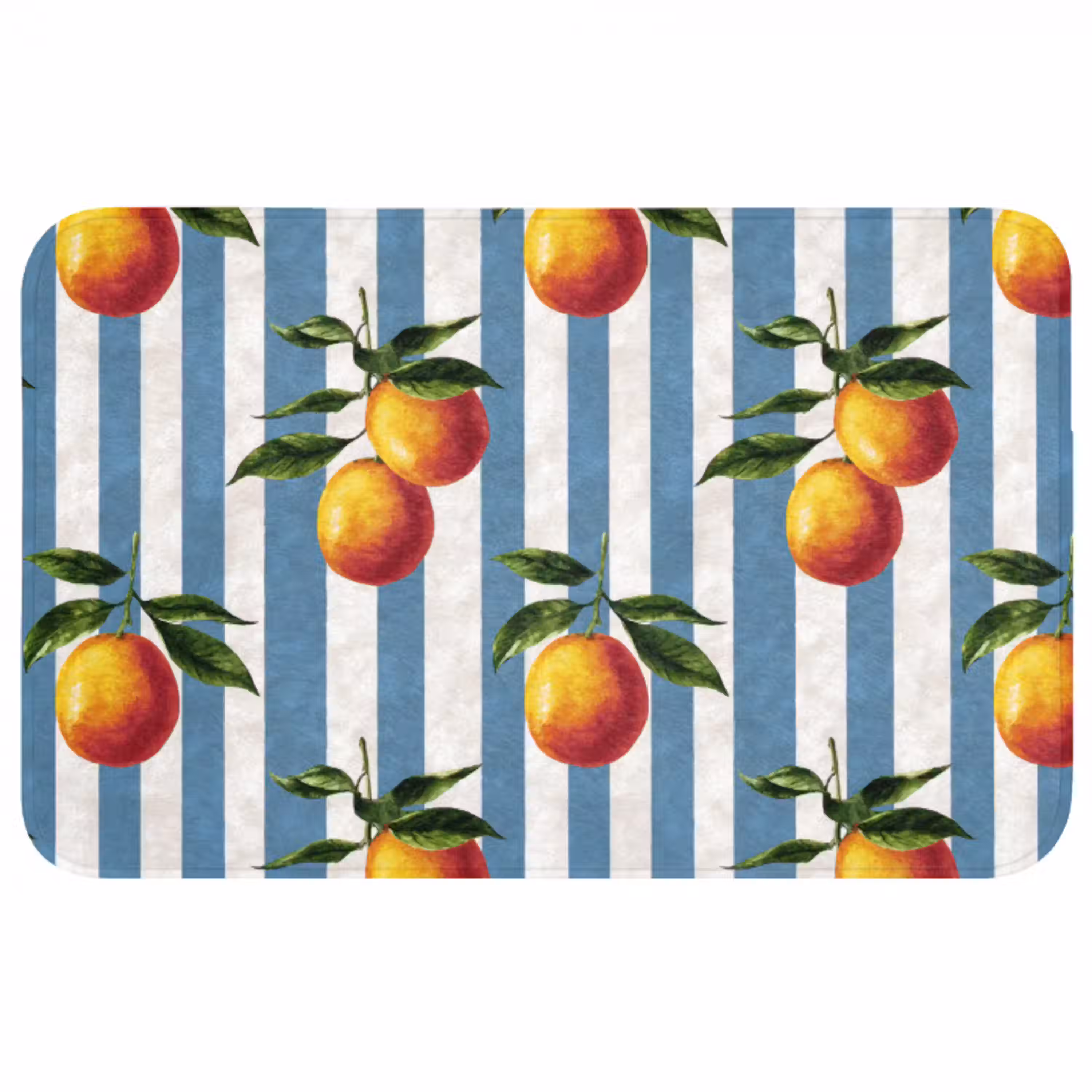 Strepen - Citroen - Blauw Badmat middel 997 -3d