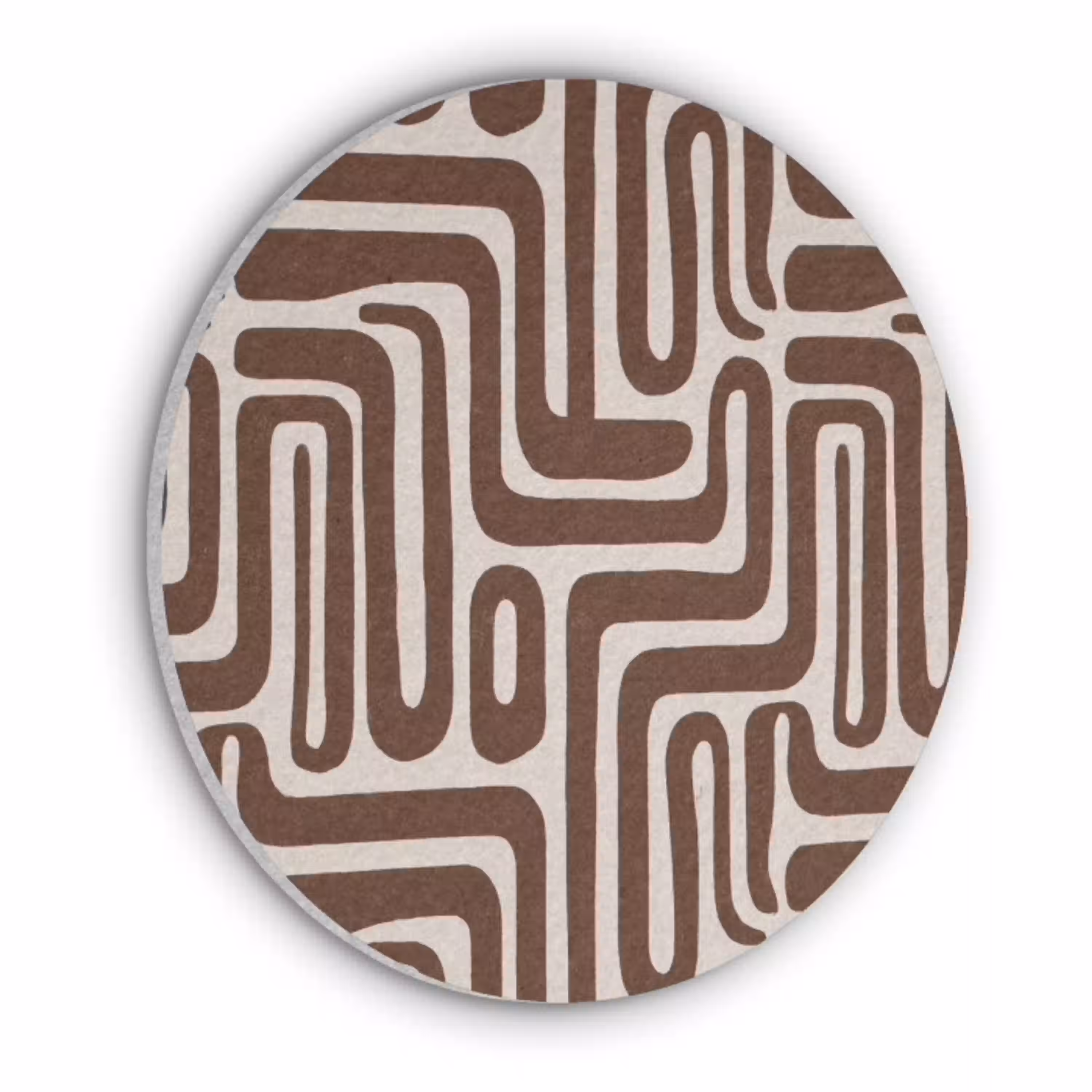 Abstract - Patroon - Bruin Akoestische PET Vilt - Rond klein 838 -3d