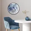 Kat - Patroon - Blauw Fotolijst rond zonder passe partout klein -sfeer2