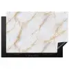 Wit - Goud - Marmer - Aders Inductie beschermer vinyl 3mm klein 276 -3d