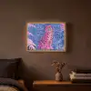 Tijger - Roze - Bladeren - Jungle Light Box met batterij (Wandlamp) middel -sfeer4