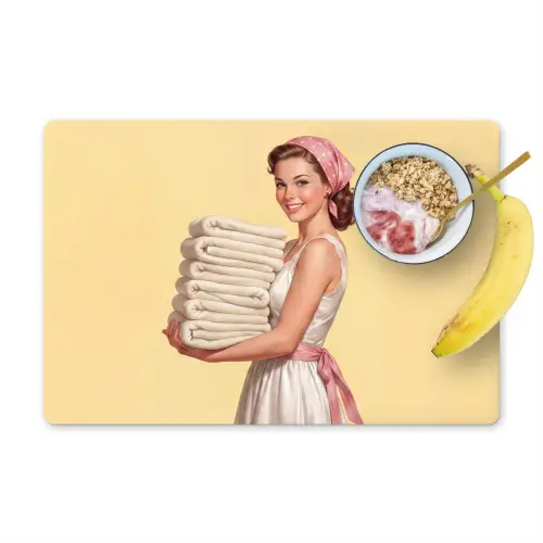 Handdoeken - Vrouw - Jurk - Roze Placemat vinyl groot -zzzproduct_Kitchenyeah-website