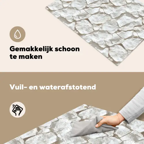 Structuur - Rots - Wit Inductie beschemer met haakjes klein 777 -ky-schoon-nl
