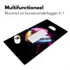 Macarons - Dessert - Graffiti - Kleurrijk - Roze - Blauw - Geel Muismat XXL klein -sfeer4