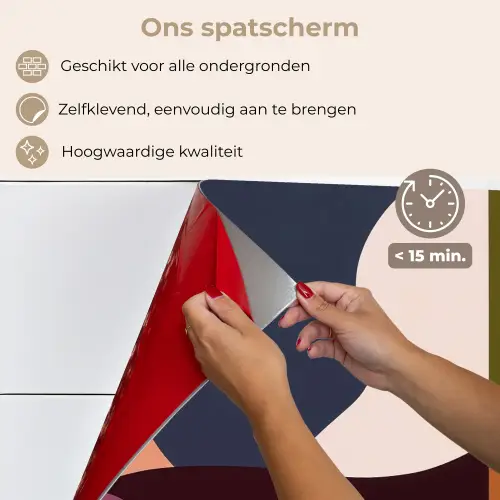 Vormen - Abstract - Kleuren - Vierkant keuken achterwand spatscherm klein -spatscherm_NL