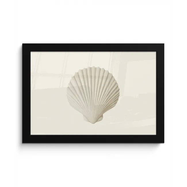 Schelp - Minimalistisch - Wit fotolijst zwart zonder passe partout klein -3d