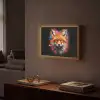 Graffiti - Vos - Zwart - Pop art Light Box met batterij (Wandlamp) middel -sfeer1