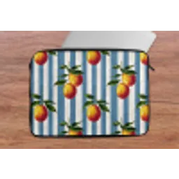 Strepen - Citroen - Blauw laptophoes neopreen klein 279 -tafel