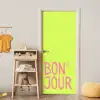 Groen - Smiley - Bonjour - Roze deurposter klein -sfeer4