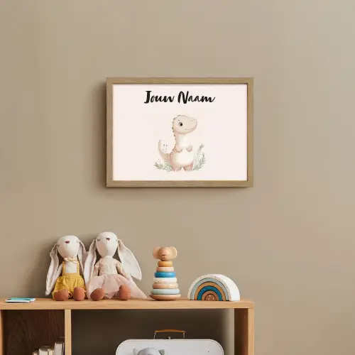 Dinosaurus - Pastel - Bladeren Light Box met batterij (Wandlamp kind) middel -sfeer2_kind