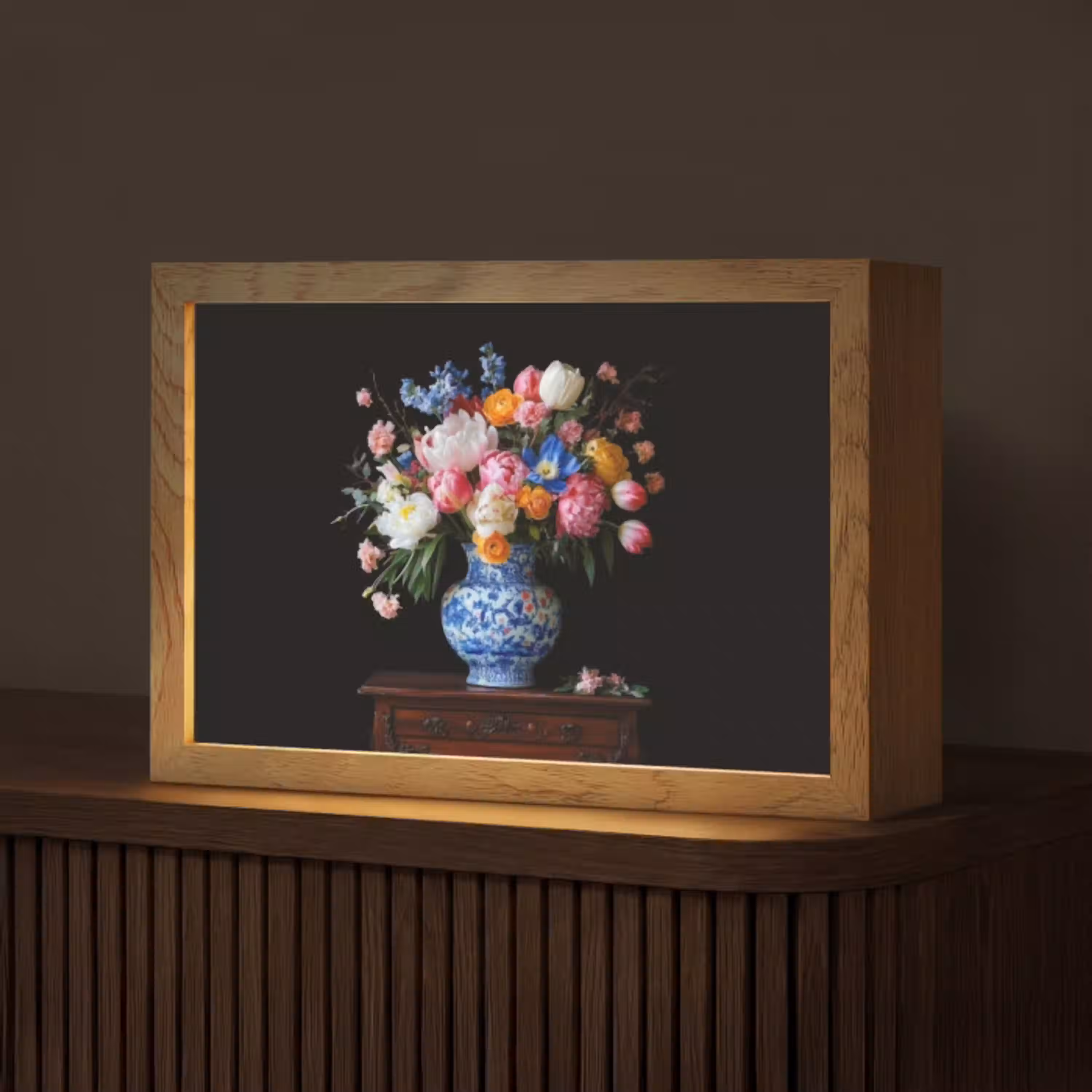 Rozen - Bloemen - Vaas - Boeket Light Box met kabel (Tafellamp) klein -z3d_website