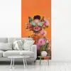 Vlinders - Vrouw - Zonnebril - Kleurrijk fotobehang vinyl groot -woonkamer