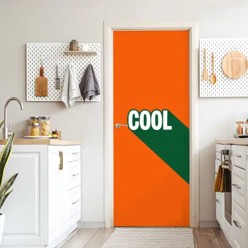 Cool - Oranje - Groen deurposter klein -sfeer5