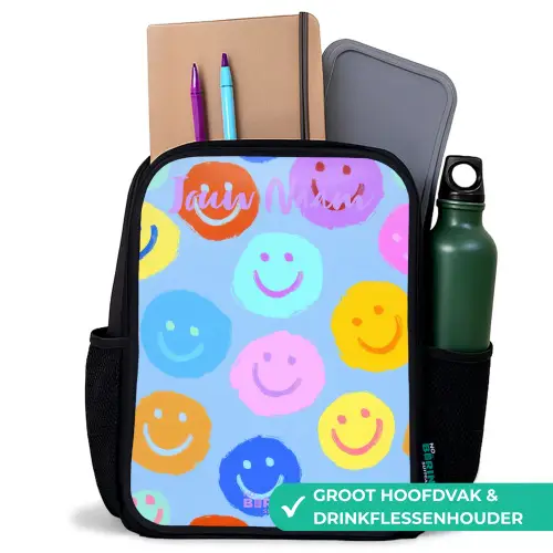 Vrolijk patroon van smileys Rugzak - Zwart middel -inhoud_NL