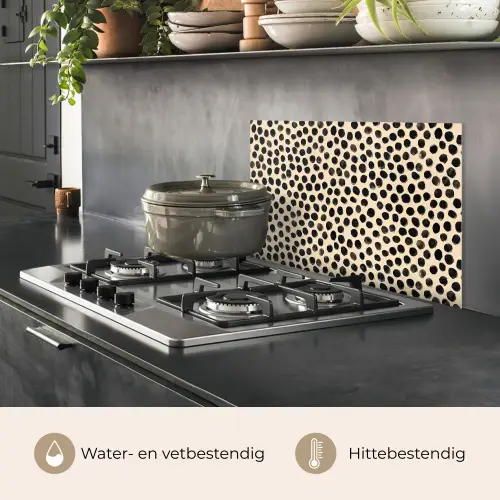 Stippen - Patroon - Zwart keuken achterwand spatscherm klein 900 -usp_NL