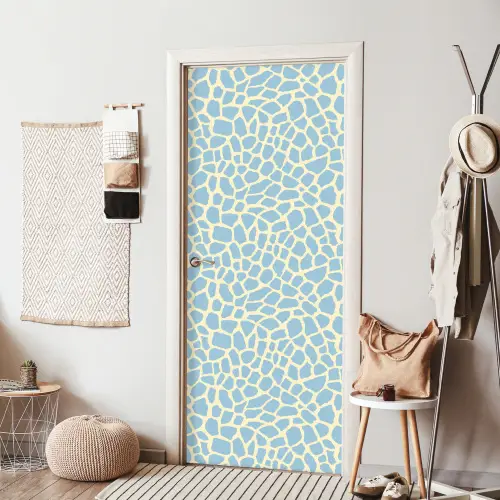 Giraf - Modern - Blauw deurposter klein 289 -sfeer6