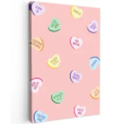Hart - Snoep - Pastel - Tekst Tuinposter op houten frame 2 cm dik middel -3d