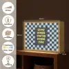 Patroon - Geblok - Blauw - Slow down you're doing fine Light Box met batterij (Wandlamp) middel -USP_websiteoverzichtNL
