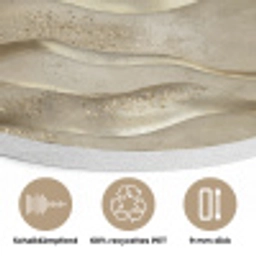 Golven - Patroon - Goud Akoestische PET Vilt - Rond klein 838 -closeup_DE