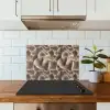 Waaiervorm - Beige - Vezel textuur keuken achterwand spatscherm klein 900 -sfeer2