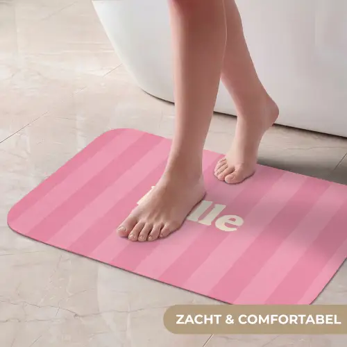 Roze - Gestreept - Belle Badmat klein -USP_ZachtNL