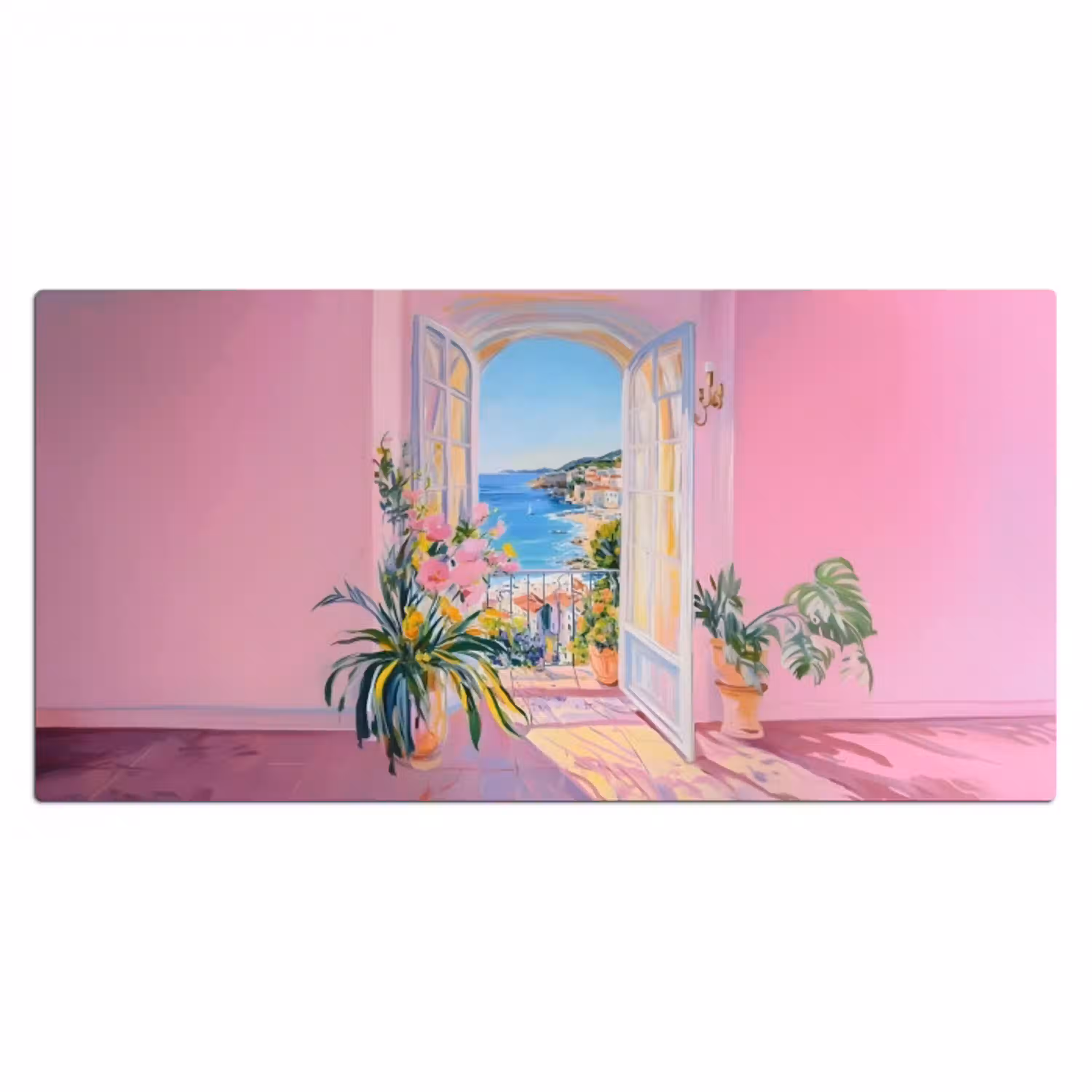 Roze - Buiten - Verf Muismat XXL klein -3d_leeg