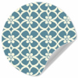 Patroon - Symmetrisch - Blauw Wandcirkel behangsticker klein 186 -3d