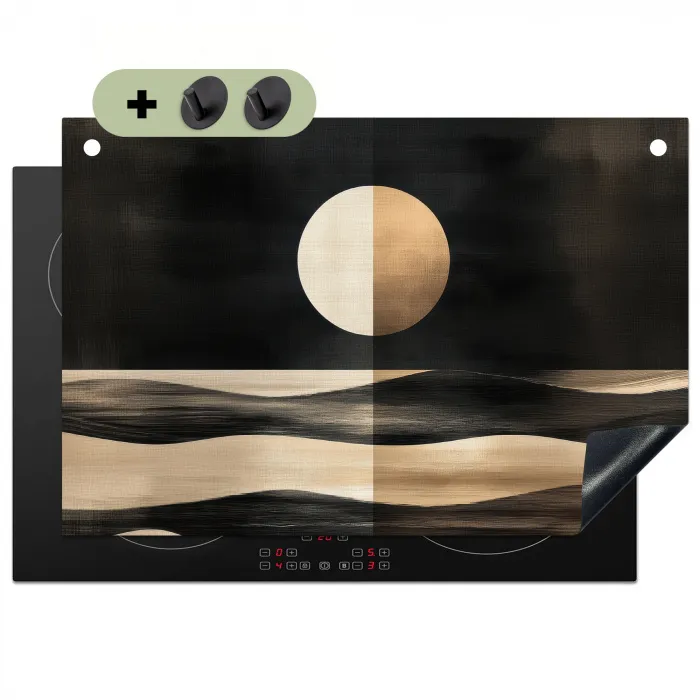 Maan - Cirkel - Goud Inductie beschemer met haakjes klein -3d
