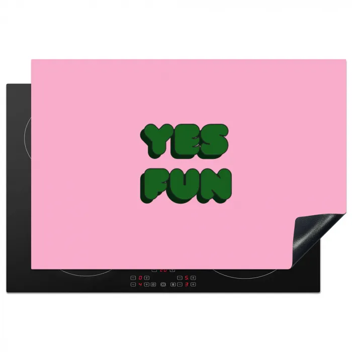 Yes fun - Groen - Roze Inductie beschermer vinyl 3mm klein -3d