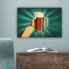 Bierglas - Schuim - Retro - Groen canvas 2cm klein -sfeer4