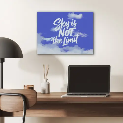 Sky is not the limit - Blauwe lucht - Wolken PET vilt klein -sfeer5