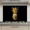 Ananas - Zwart - Goud - Luxe keuken achterwand spatscherm klein -3d_website