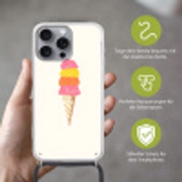 Schepijs - Hoorntje - Illustratie - Minimalistisch Hoesje iPhone 16 Pro Max met koord klein -sfeer2_DE