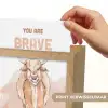 Yak - Oranje - Quote - 'You are brave' Light Box met kabel (Kinderlampje) klein -USP_websiteprintNL
