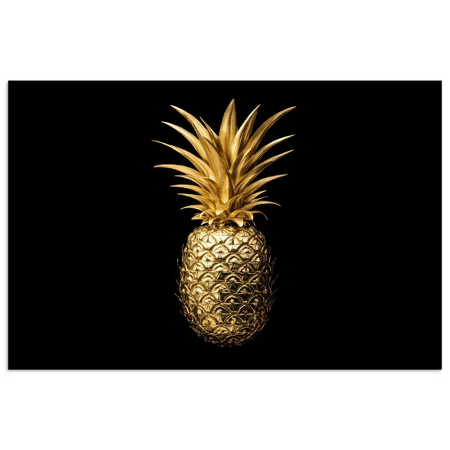 Poster - Ananas - Zwart - Goud - Luxe