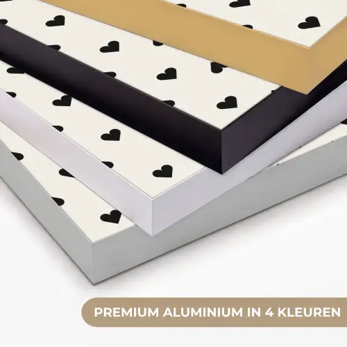 Vet - Liefde - Wit - Zwart Textielframe zwart klein 947 -USP_kleurenNL