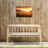 Zonnebloemen - Zonsondergang - Landschap Tuinposter op houten frame 2 cm dik klein -sfeer4