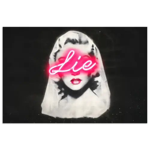 Neon - Letters - Vintage - Vrouw poster papier klein -3d
