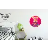 Konijn - Bloemen - Kleurrijk - Kimono Wandcirkel aluminium klein -kinderkamer