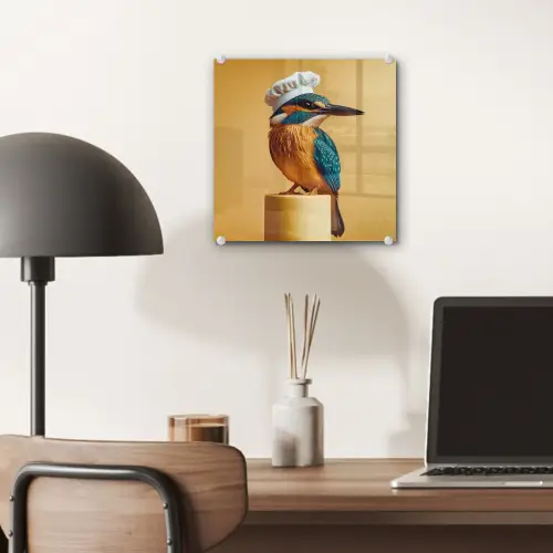 Ijsvogel - Pilaar - Koksmuts - Vogel plexiglas 5mm klein -sfeer6