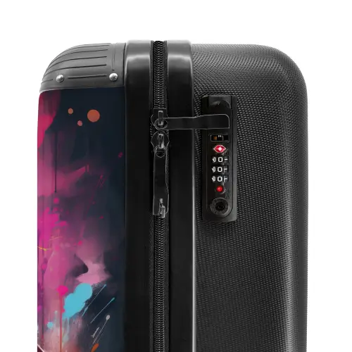 Panda met oranje jas en verfspetters Koffer - NBS - Handbagage middel -slot