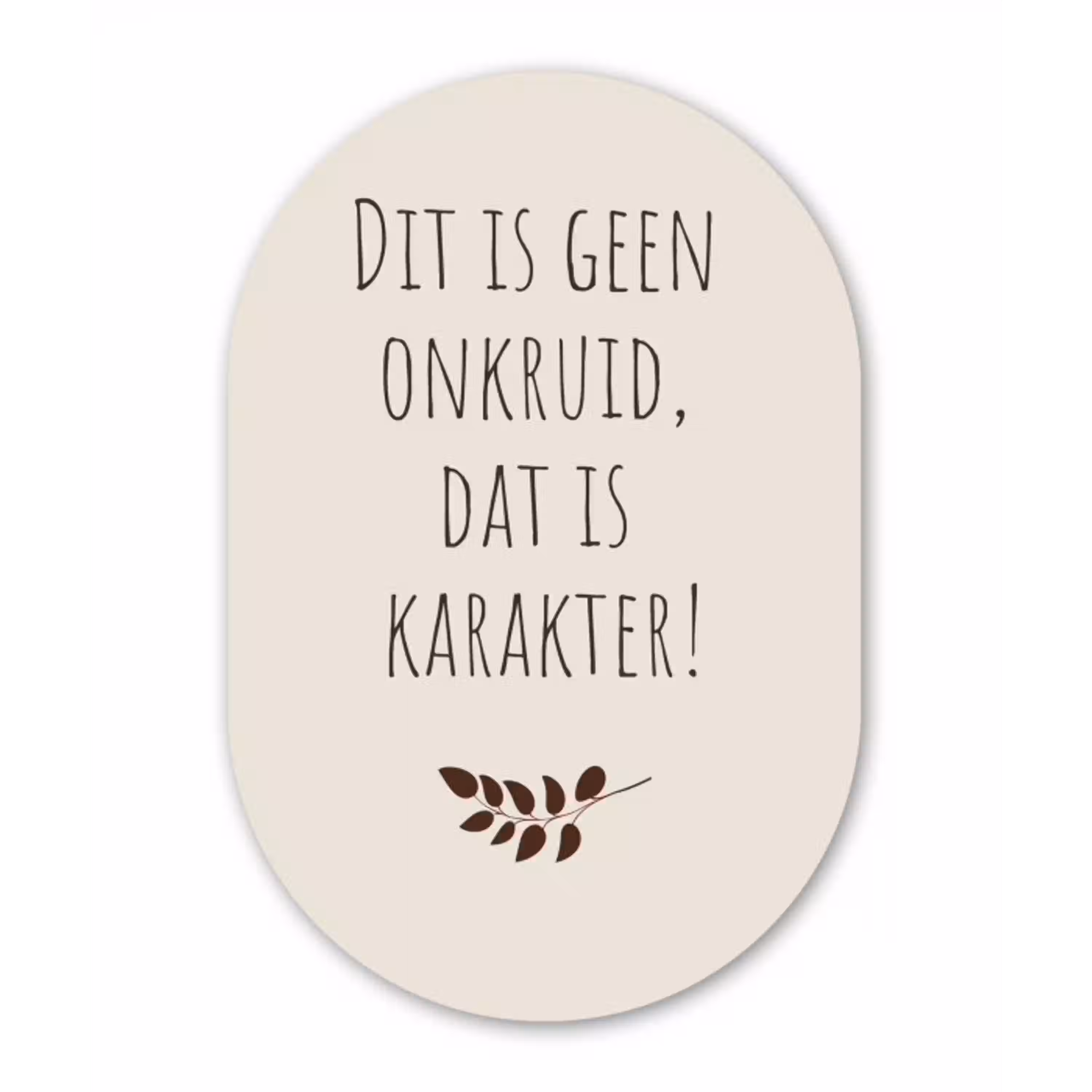 Bruin - Minimalistisch - Quote - Zomer Wandcirkel Ovaal Aluminium middel -3d