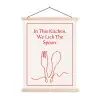 Minimalistisch - Vork - Lepel - Lijntekening textielposter latten blank klein -3d