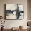 Abstract - Zwart wit - Verf - Modern Textielframe zwart klein -sfeer3