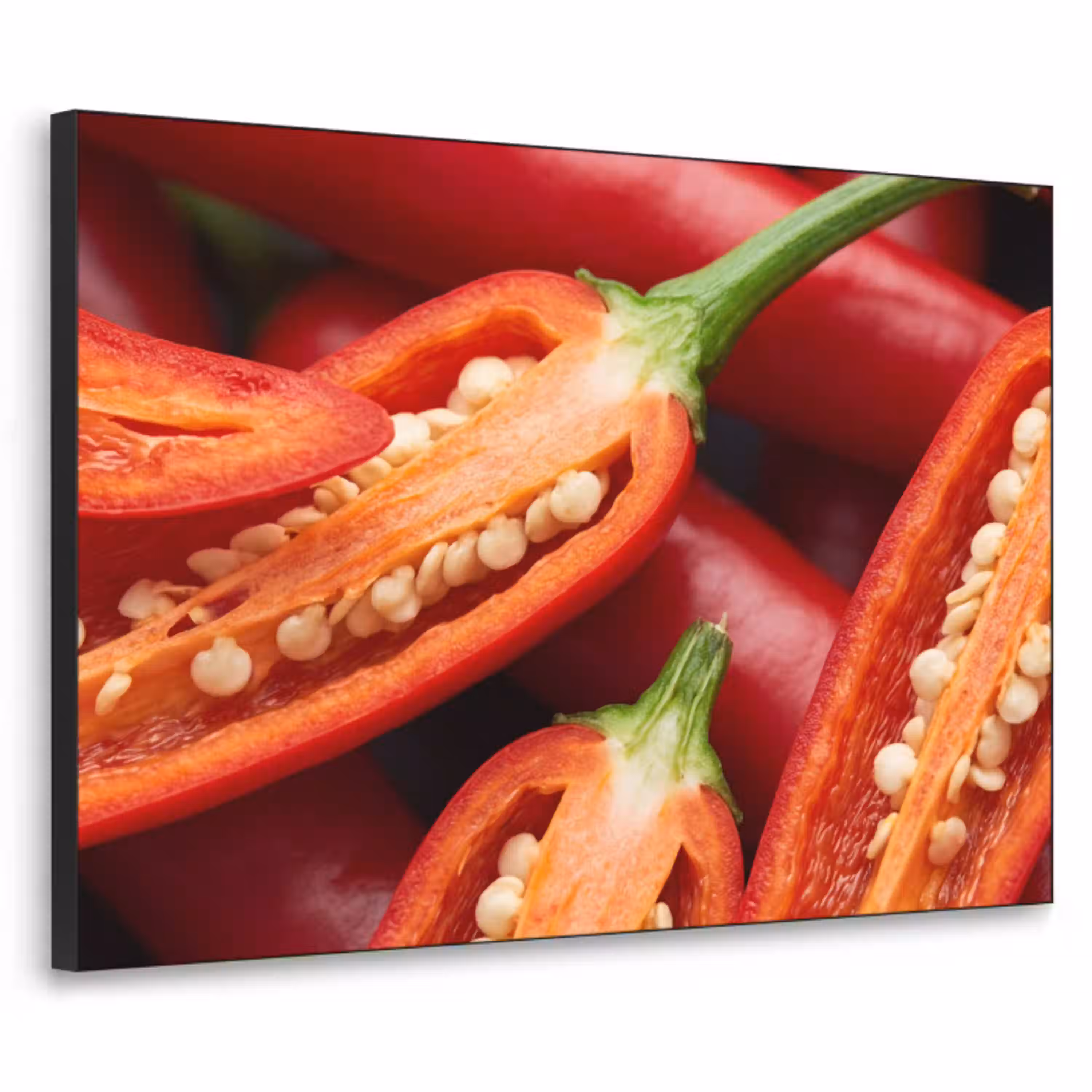 Chilipeper - Open - Rood Textielframe zwart klein -3d