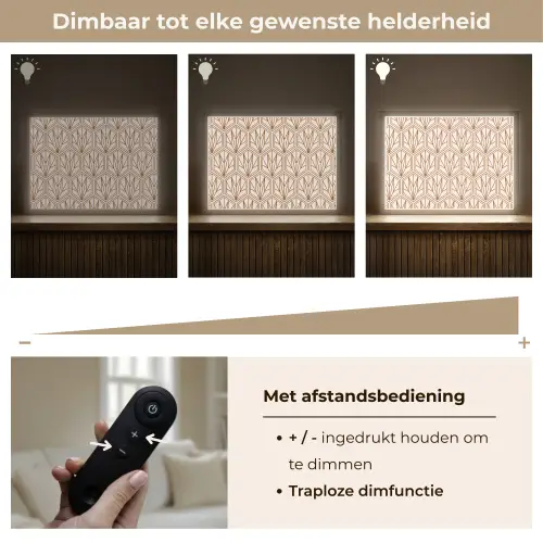 Geometrisch - Patroon - Beige Light Box met batterij (Wandlamp) middel 907 -USP_dimbaarNL