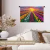 Tulpenveld - Zonsondergang - Kleurrijk Wandkleed katoen klein -sfeer1