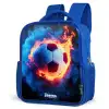 Voetbal in vuur en ijs Kinderrugzak - Blauw middel -schuin