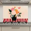 Vaas - Bloemen - Vlinder - Rood keuken achterwand spatscherm klein -3d_website