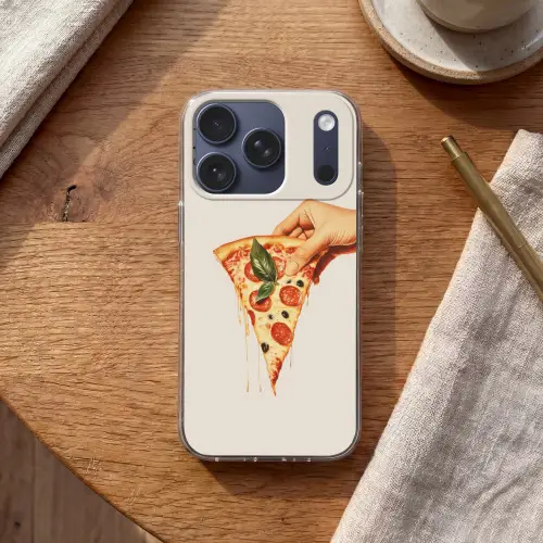 Pizza - Kaas - Pepperoni Telefoonhoesje iPhone 17 Pro klein -sfeer1